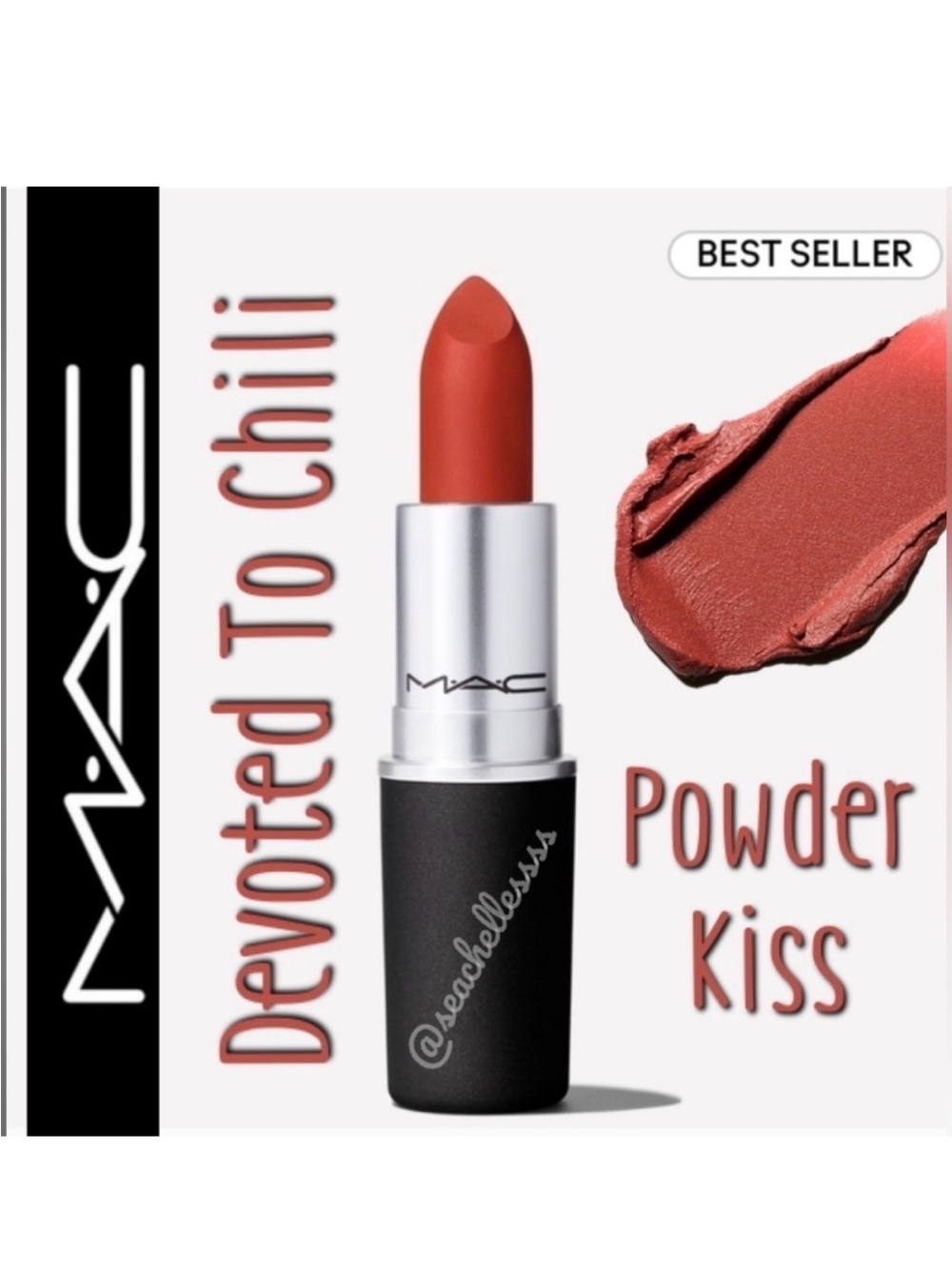 Devoted To Chili Powder Kiss Lipstick Mac Cosmetics Brand New in Box Full Size
